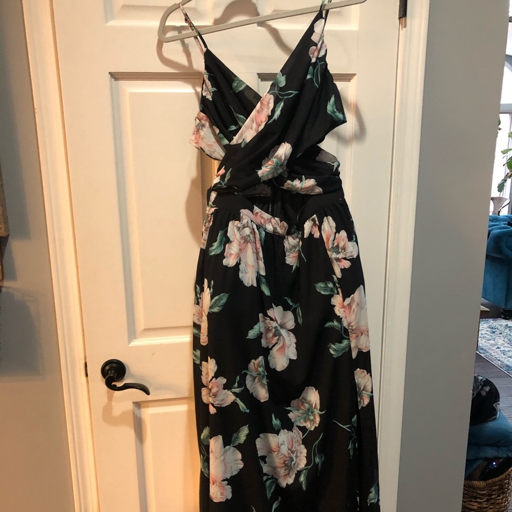 Floral cut out maxi dress